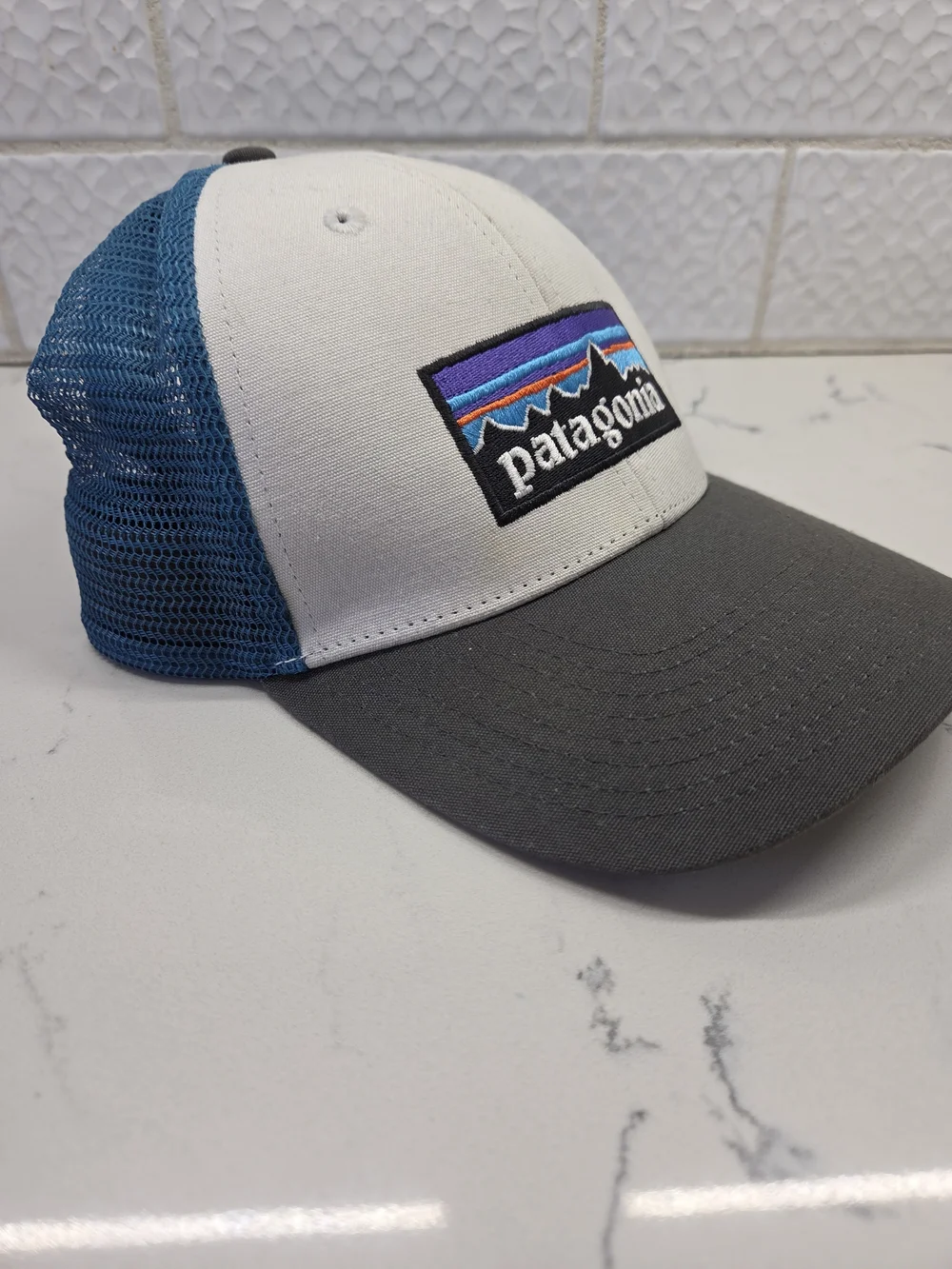 Patagonia P-6 Logo LoPro Trucker Hat - Blue & White
